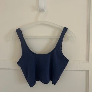 FP Movement by Free People Hot Shot Crop Tank Small Denim Blue